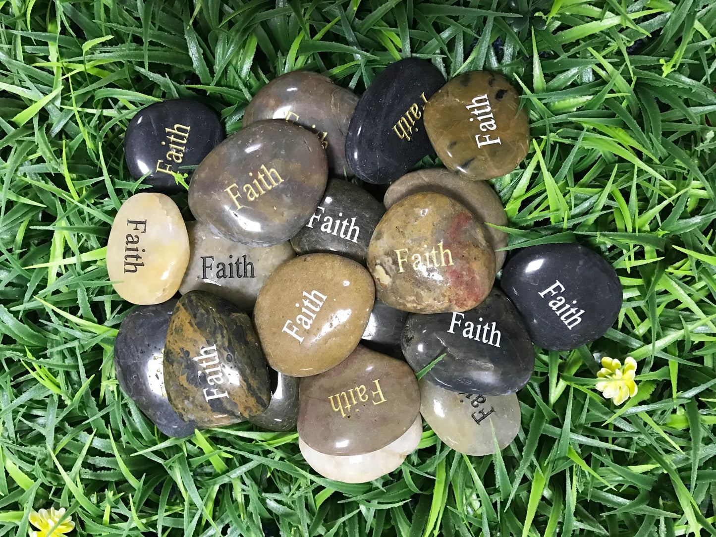 Engraved Inspirational Stones "Faith" - Meditation & Worry Rocks - StoneStonez