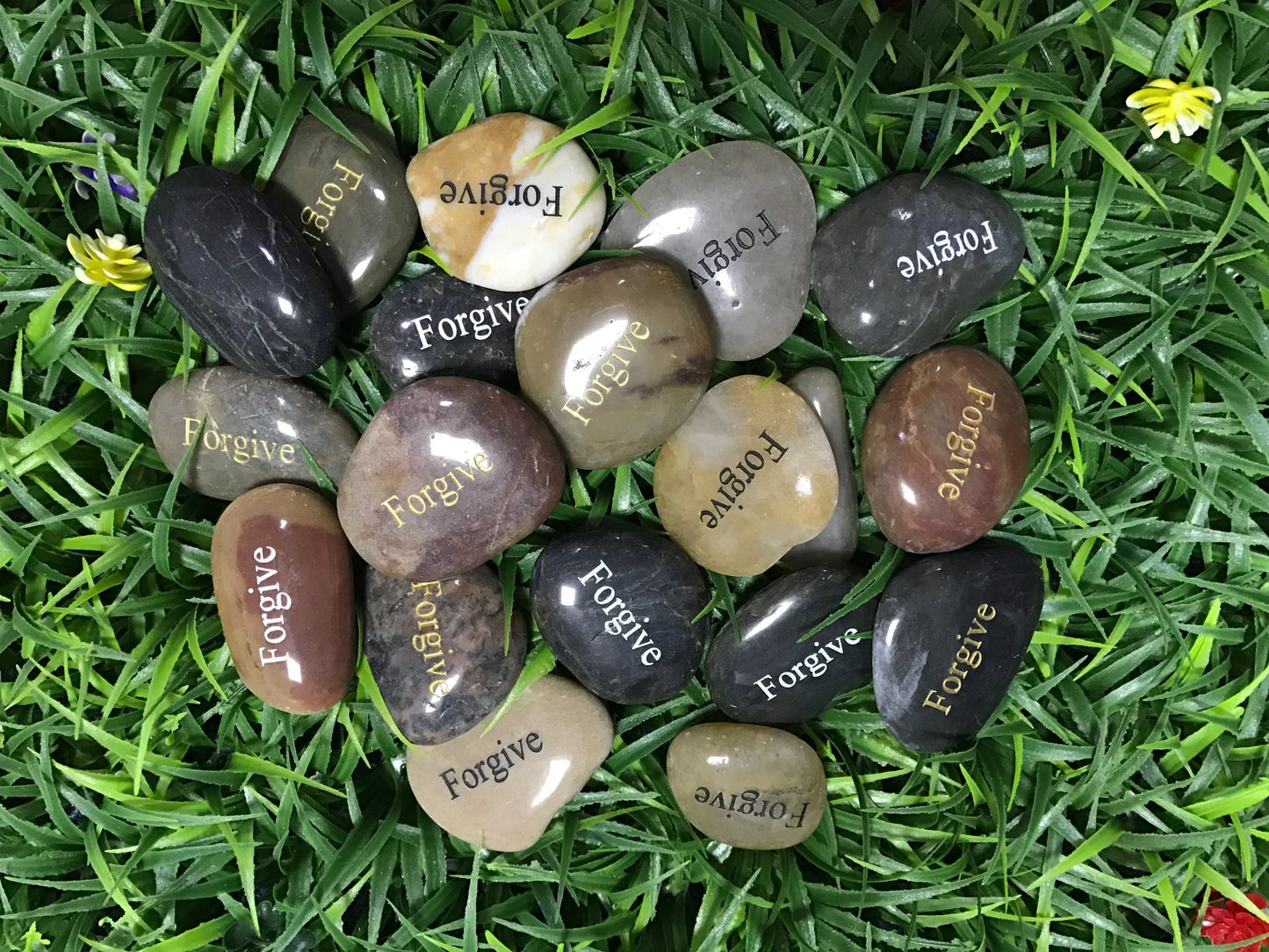 Engraved Inspirational Stones "Forgive" - Meditation & Worry Rocks - StoneStonez