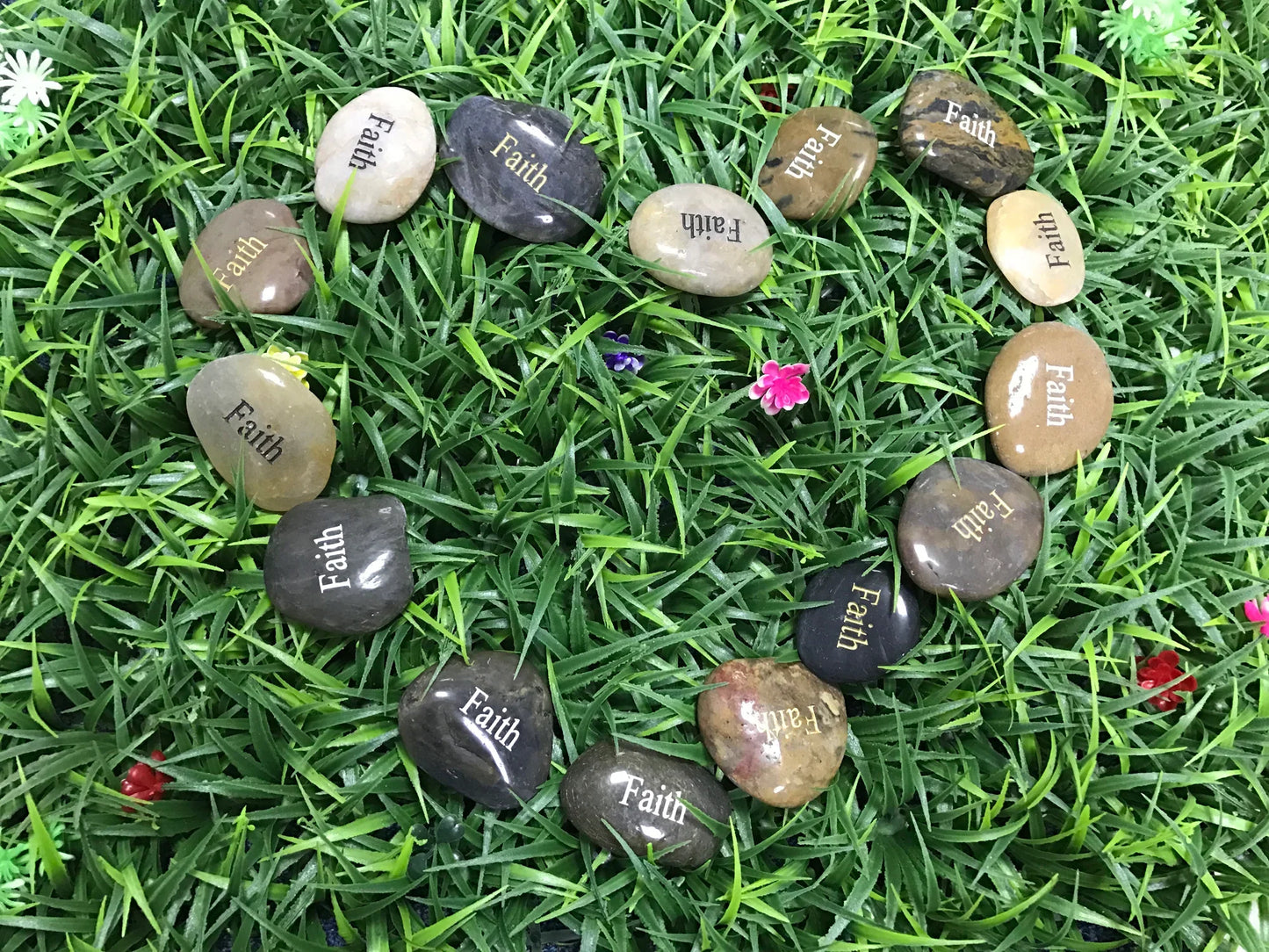Engraved Inspirational Stones "Faith" - Meditation & Worry Rocks - StoneStonez