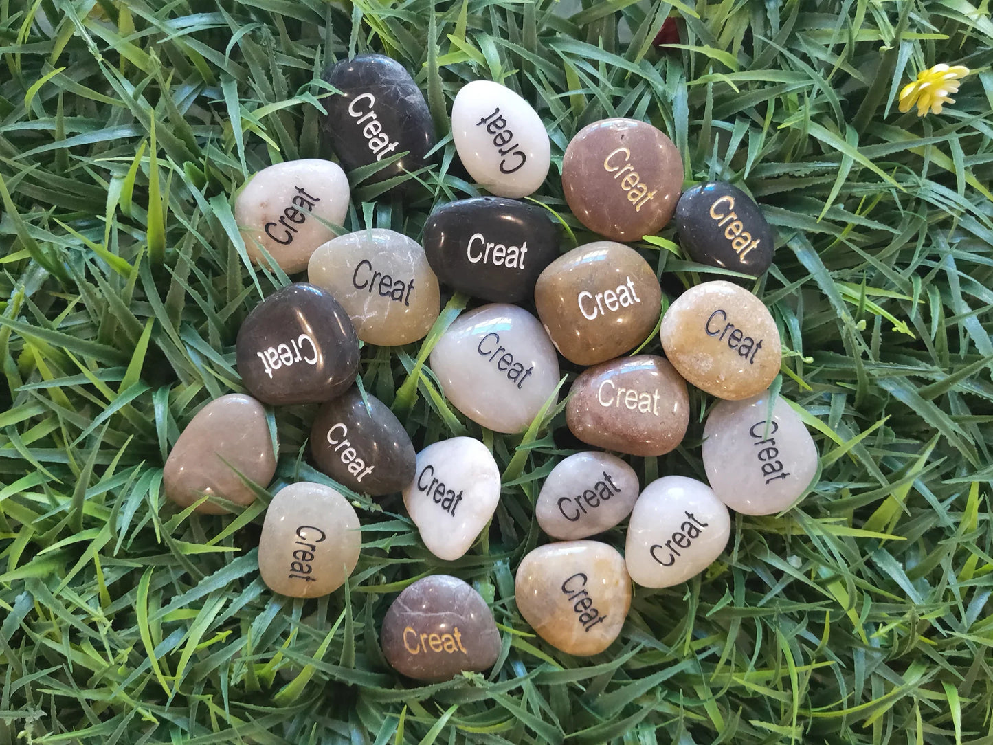 Engraved Inspirational Stones "Create" - Meditation & Worry Rocks - StoneStonez