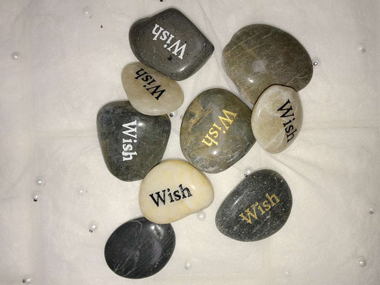 Engraved Inspirational Stones "Wish" - Meditation & Worry Rocks - StoneStonez