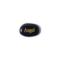 Black stone with 'Angel' engraved in gold on a white background