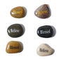 Set of six stones with 'Blessed' and 'Believe' inscriptions on a white background