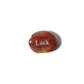 Brown stone with 'Luck' engraved on a white background