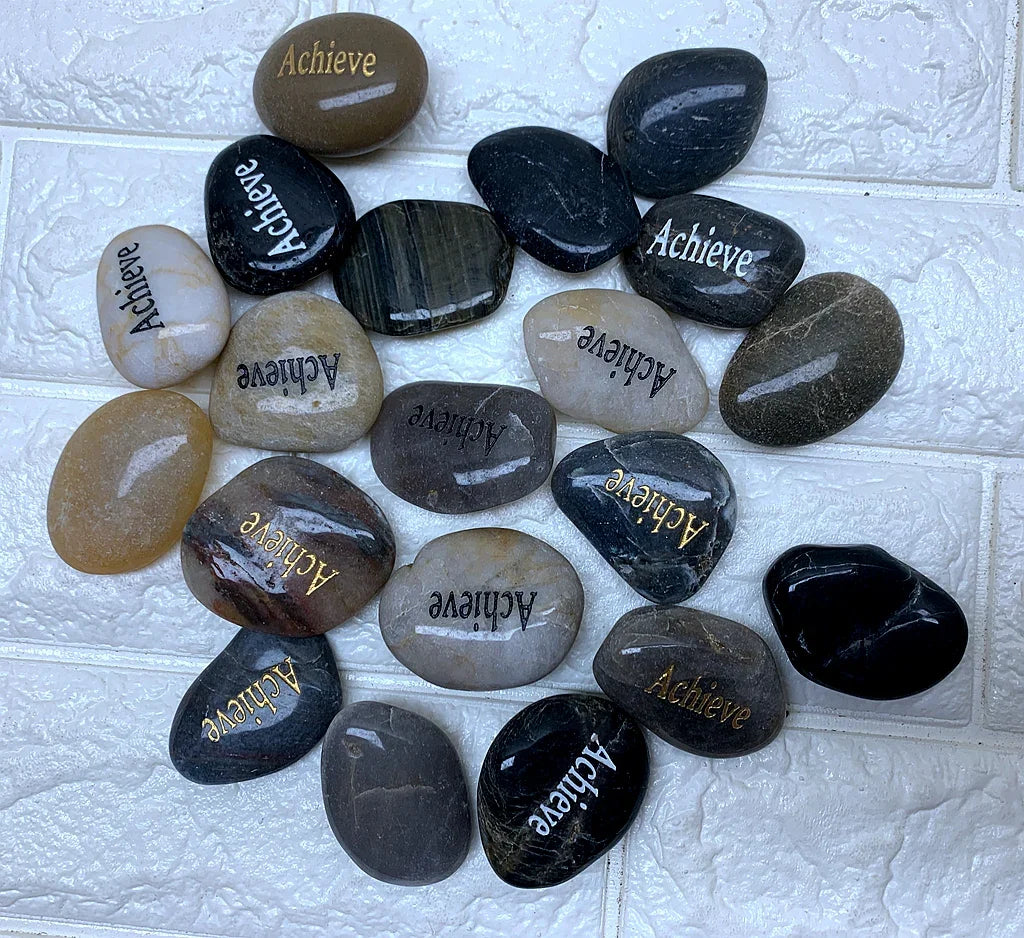 Inspirational Stones Positive Rocks Garden Rocks worry stones Achieve ...