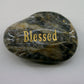 Etched Inspirational River Rock Blessed