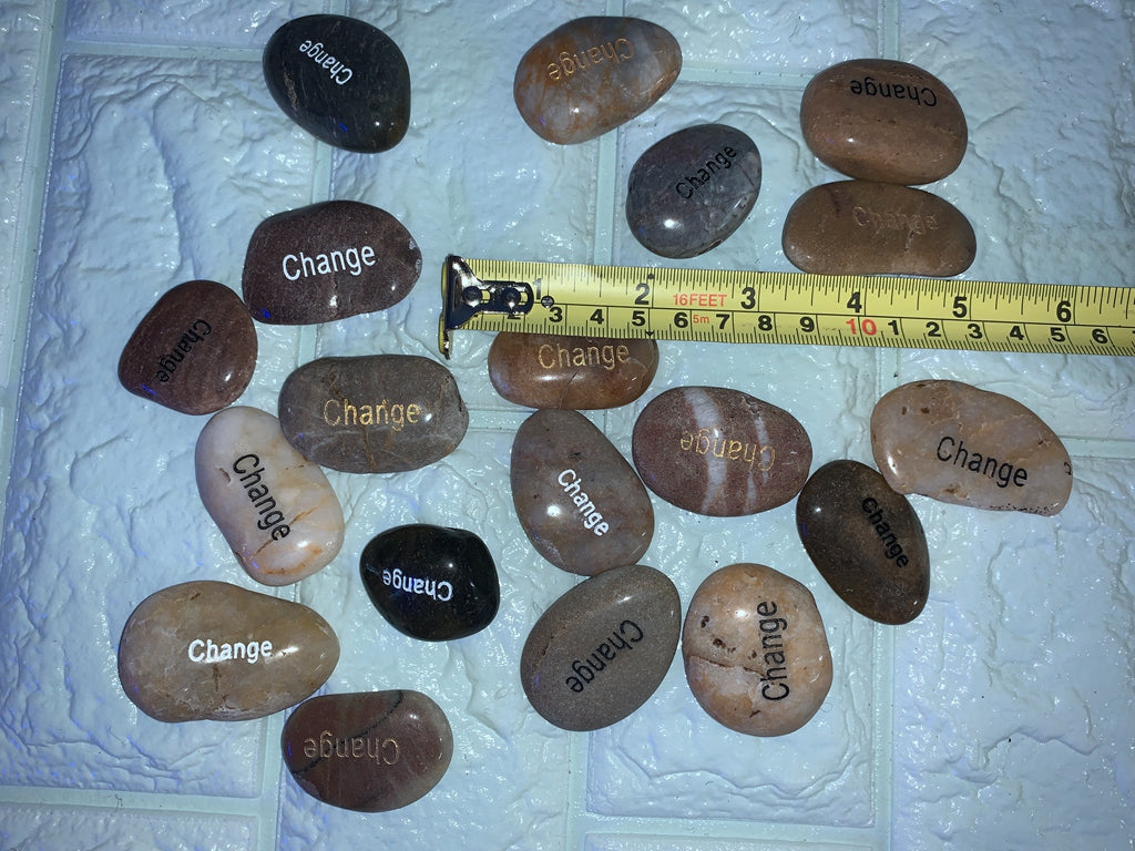 Etched Inspirational River Rock Change