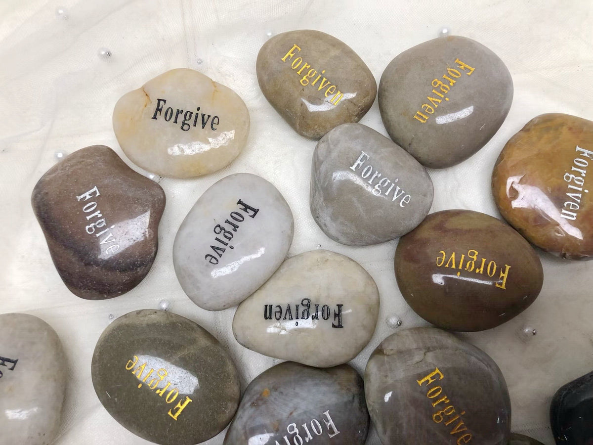 Forgiven Rocks Double Side Etched Inspirational Stones with Words meditation stones ...